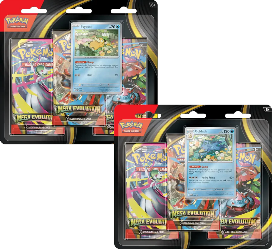 Pokemon Mega Evolutions ME1 3-Pack Blister
