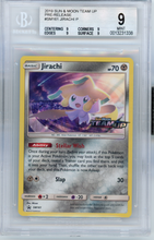 Load image into Gallery viewer, 2016-21 POKEMON SUN AND MOON BLACK STAR PROMOS JIRACHI/(TEAM UP PRERELEASE PARTICIPATION) P BGS 9

