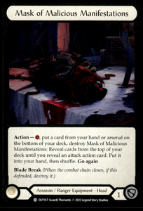 MASK OF MALICIOUS MANIFESTATIONS OUTSIDERS #157 COLD FOIL