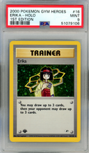 Load image into Gallery viewer, 2000 POKEMON GYM HEROES ERIKA 1ST EDITION HOLO PSA 9

