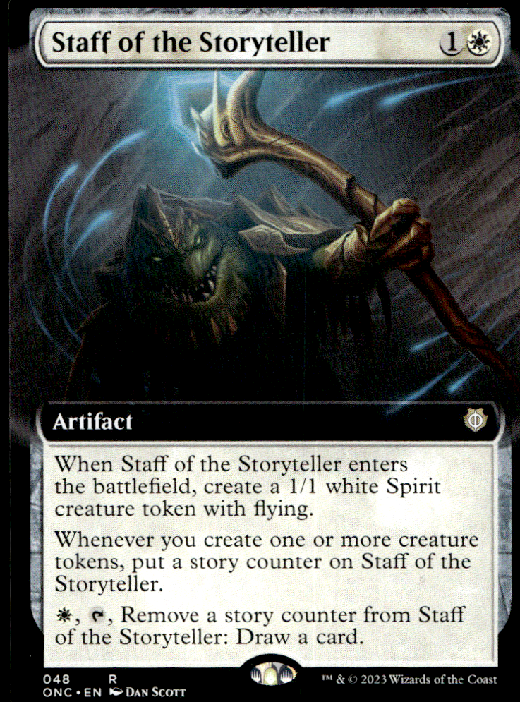 STAFF OF THE STORYTELLER (EXTENDED ART) PHYREXIA: ALL WILL BE ONE COMMANDER #48 NON FOIL RARE