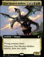 Load image into Gallery viewer, TWO-HEADED HELLKITE DOMINARIA UNITED COMMANDER #90 BORDERLESS NON FOIL RARE

