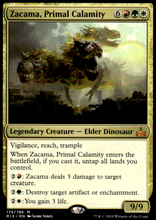 Load image into Gallery viewer, ZACAMA, PRIMAL CALAMITY RIVALS OF IXALAN #174 NON FOIL MYTHIC
