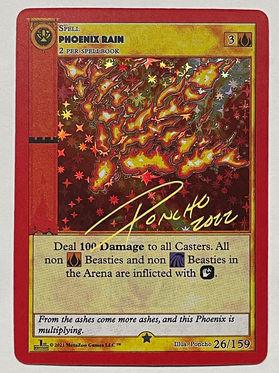 PHOENIX RAIN (PONCHO SIGNED) (HOLO) METAZOO CRYPTID NATION FIRST EDITION CNFE #26